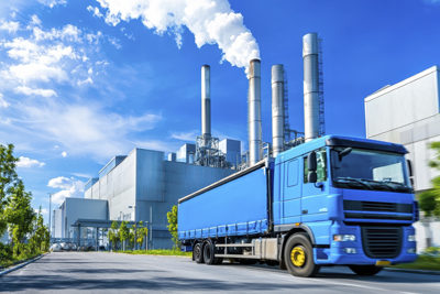 truck leaving waste to energy plant